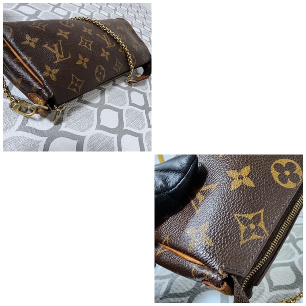 Authentic LOUIS VUITTON Monogram Canvas Eva Clutch/ Crossbody Bag Brown - Picture 8 of 16